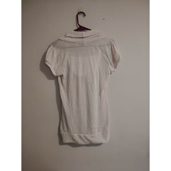 Almost Famous Women's Cream Sweater Blouse Light Weight Size L - Picture 3 of 3